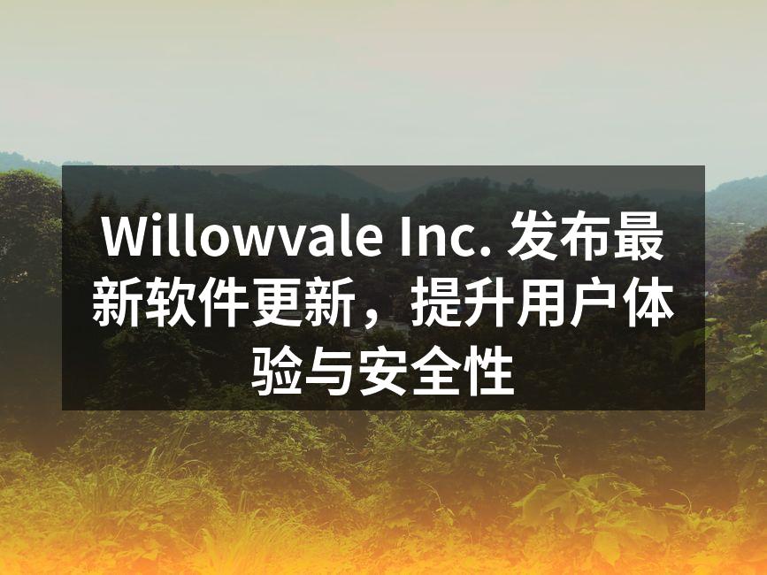 Willowvale Inc. 发布最新