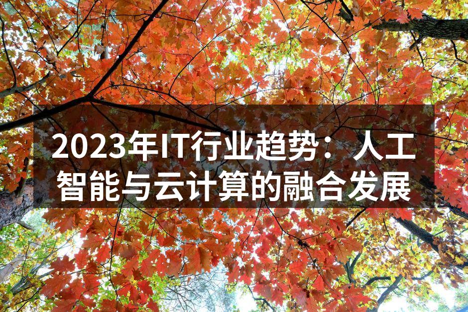 2023年IT行业趋势：人工智能与云计算